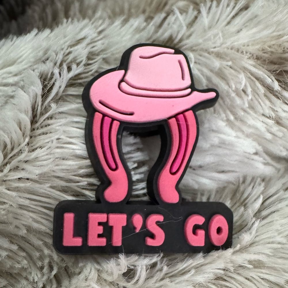 Pink Cowboy Hat and Horseshoe Let’s Go CROCS Jibbitz Shoe Charm 5/$20